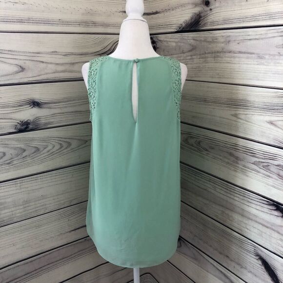 Naked Zebra Mint Green Lace Keyhole Tank Top Size Medium - Picture 3 of 6